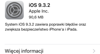 Apple udostępnia iOS 9.3.2 – lista zmian