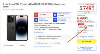 Ale cena! iPhone 14 Pro w fantastycznej cenie i ratach 0%