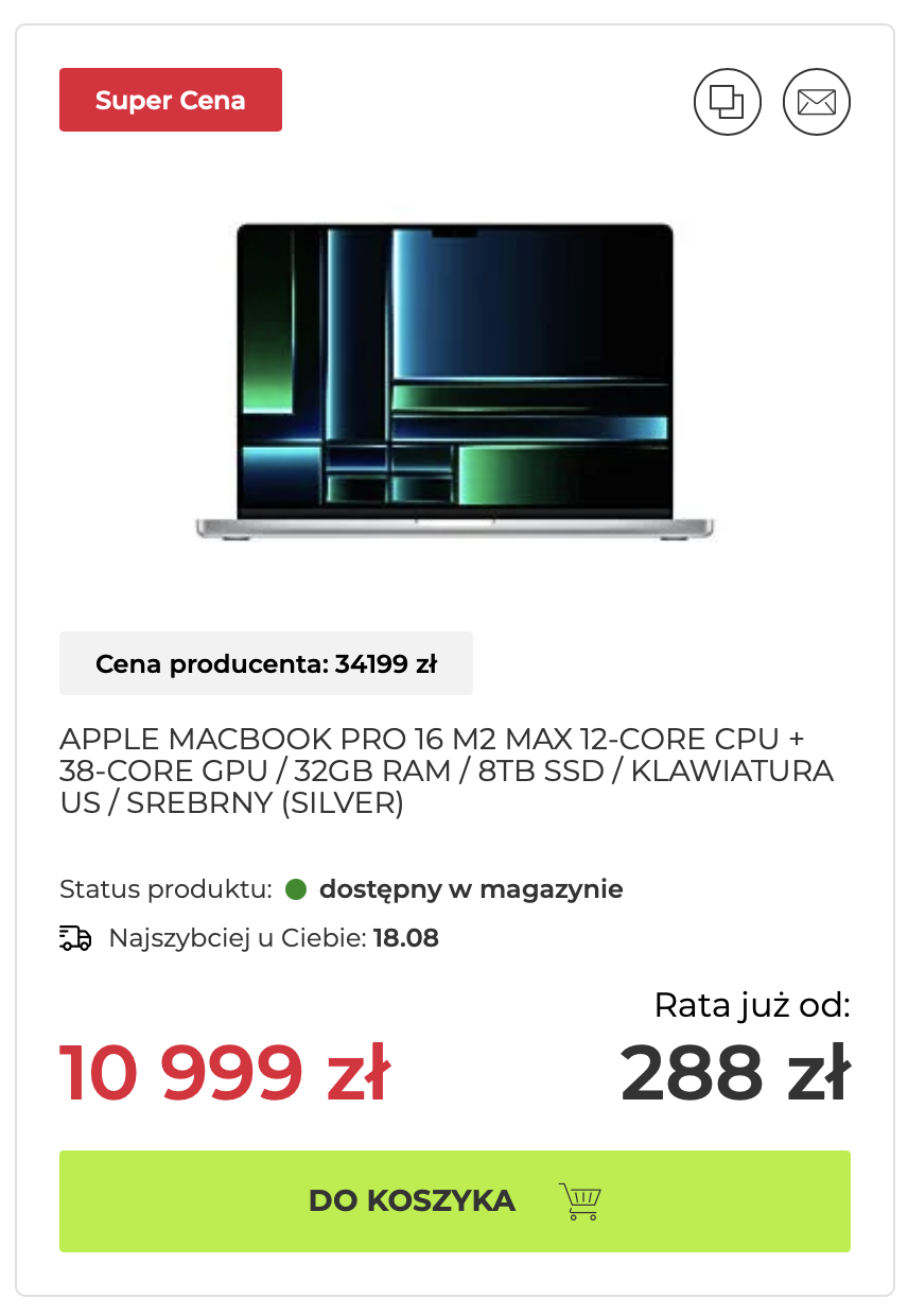 Tego jeszcze nie grali – MacBook Pro 16″ z chipem w wersji “Max” tańszy o… 23 tys. zł!